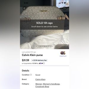 SOLD! - Calvin Klein cross body purse